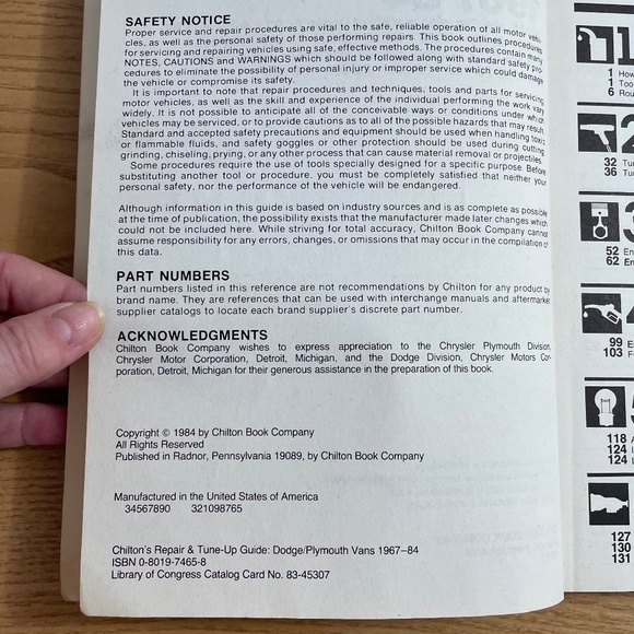 Chiltons Dodge Plymouth Vans 1967-84 Repair Tune Up Guide Book #6934 Shop Manual - Picture 5 of 6